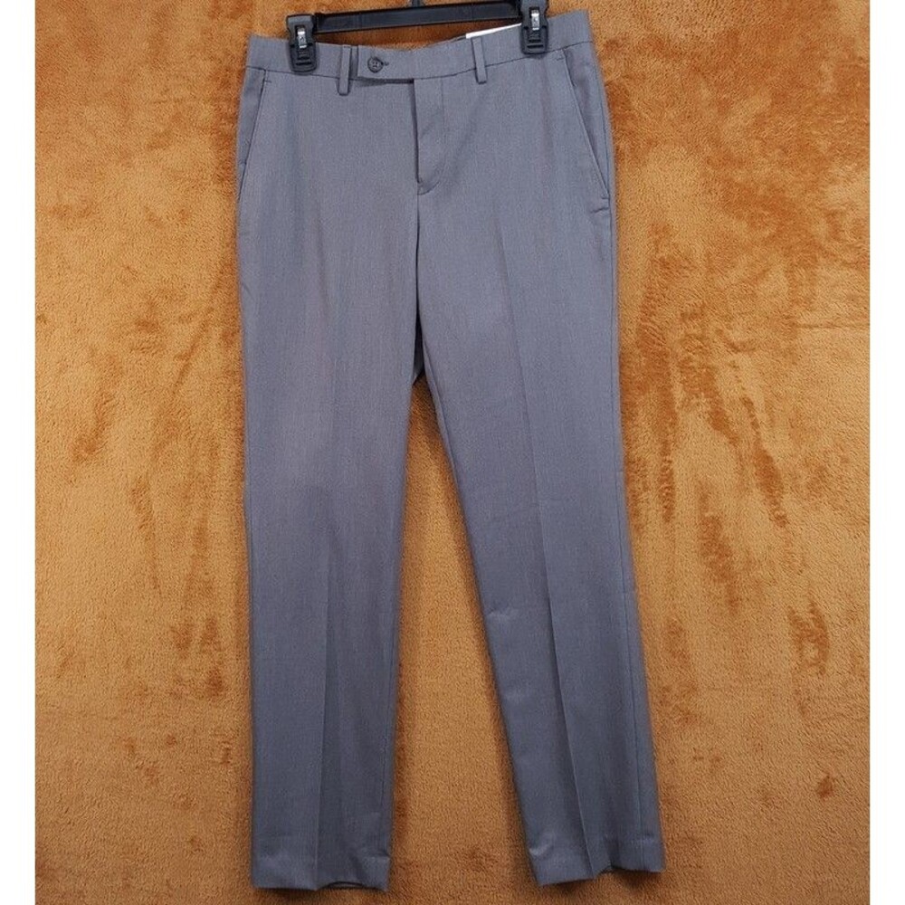 DKNY Pants Mens Size 30x30 Solid Grey Dress Slacks Trousers Suit Pant